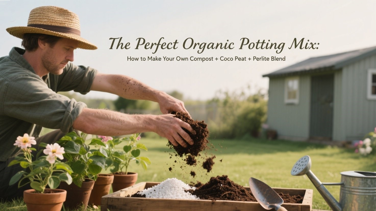 The Perfect Organic Potting Mix: How to Make Your Own Compost + Coco Peat + Perlite Blend 🧑‍🌾🌾