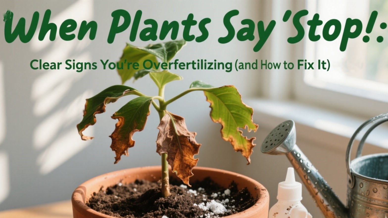 When Plants Say ‘Stop!’: Clear Signs You’re Overfertilizing (and How to Fix It) 🚫🌱