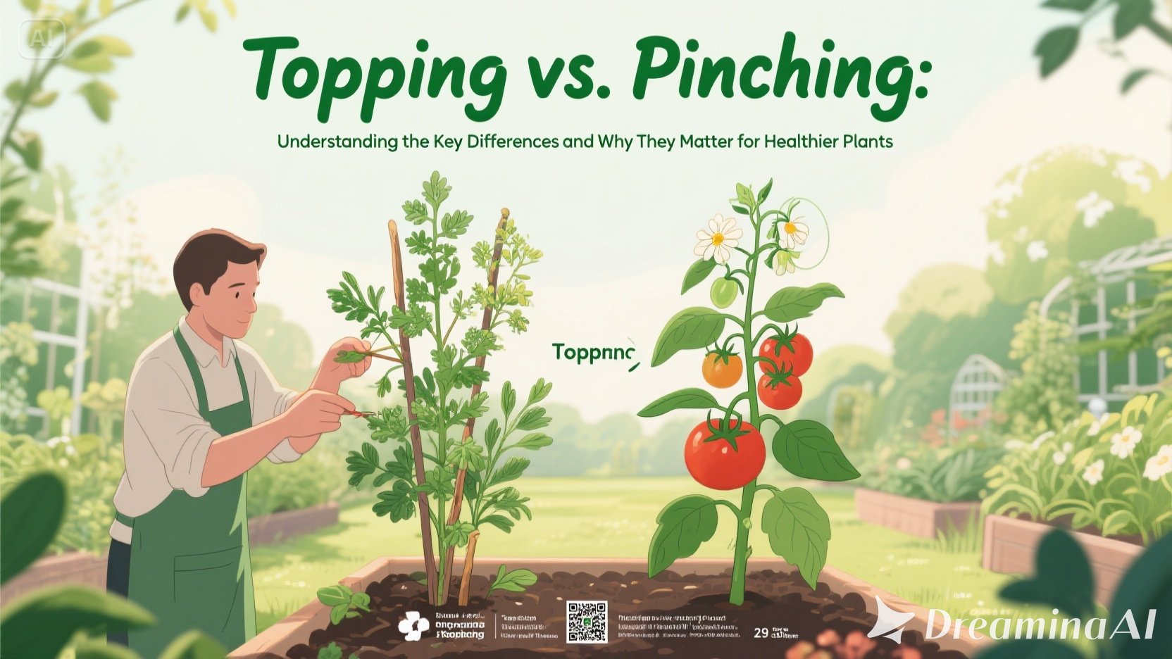 🌿 Topping vs. Pinching: Understanding the Key Differences and Why They Matter for Healthier Plants 🌱✨