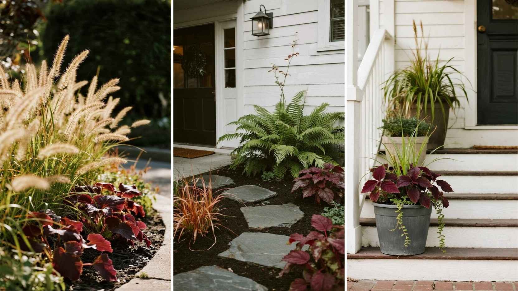 Autumn Glow Palette: Copper Grasses, Burgundy Foliage, and Mossy Greens for Cozy Curb Appeal