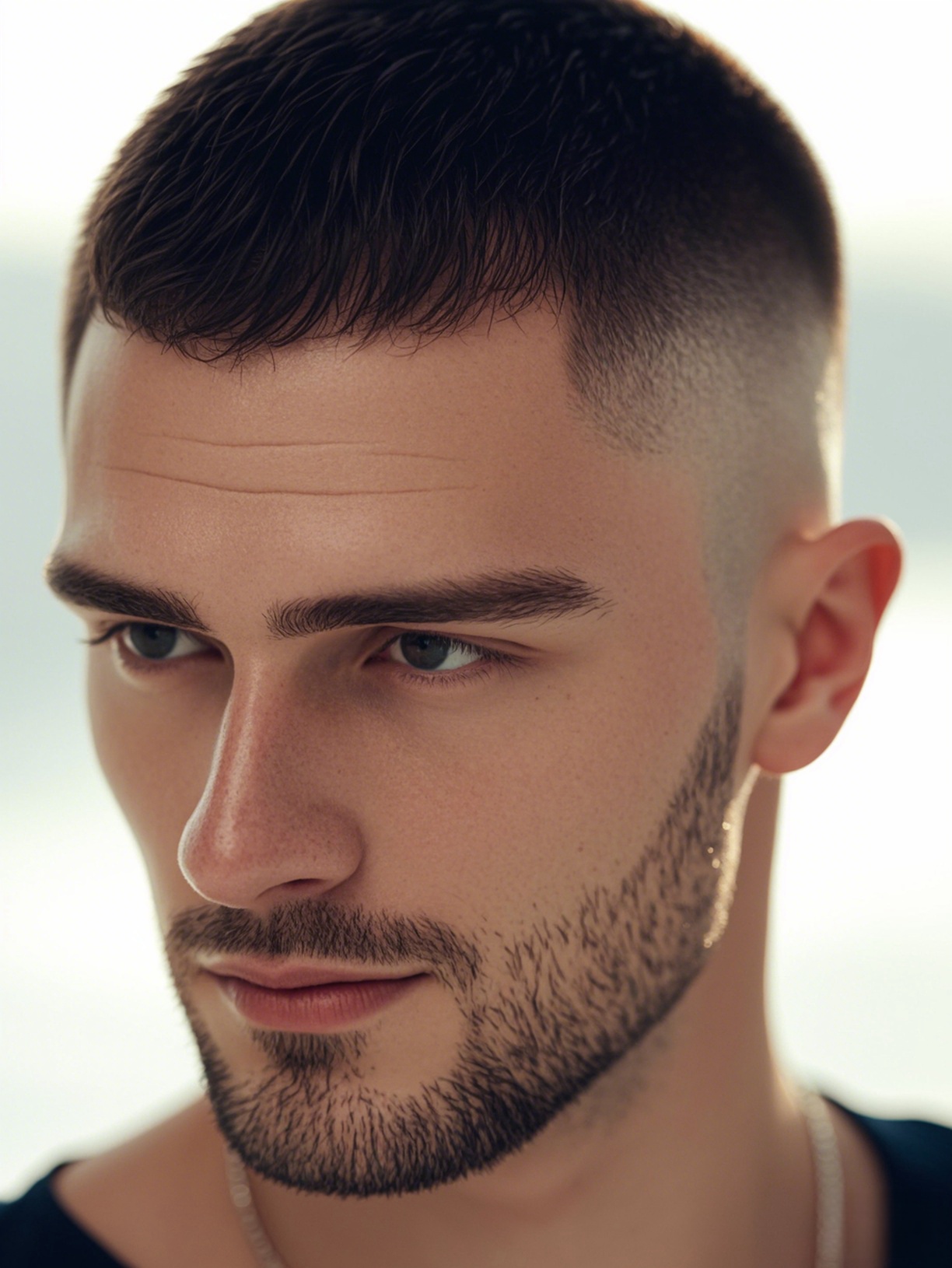 The Textured and Contemporary Buzz Cut with Low Fade