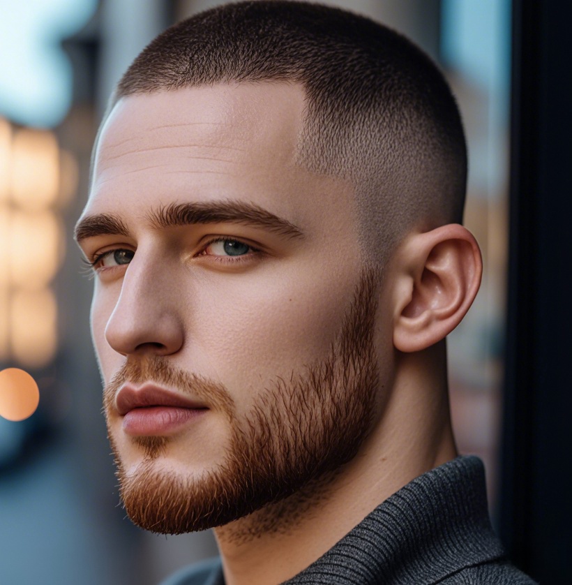 The Polished Buzz Cut with Low Fade