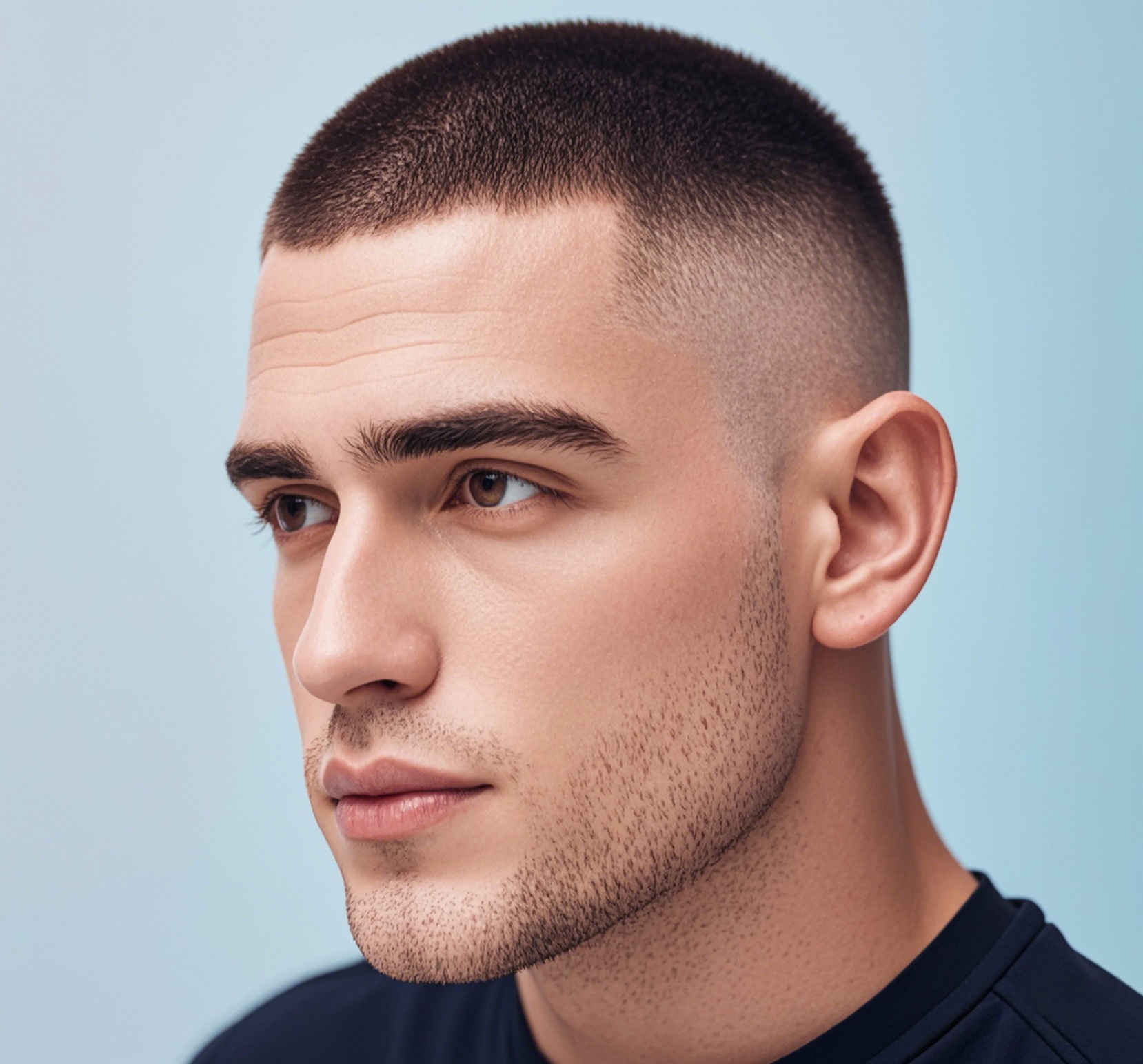 The Military - Style Buzz Cut with Low Fade
