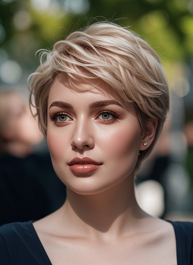 Light Blonde Messy Long Pixie