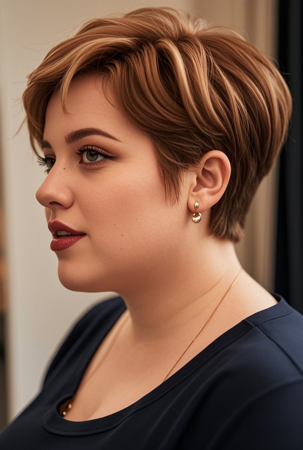 Light-Dark Brown Layered Long Pixie