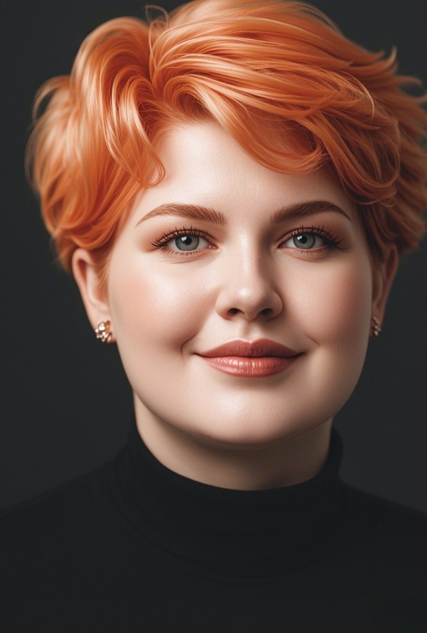 Vivid Orange Trendy Long Pixie
