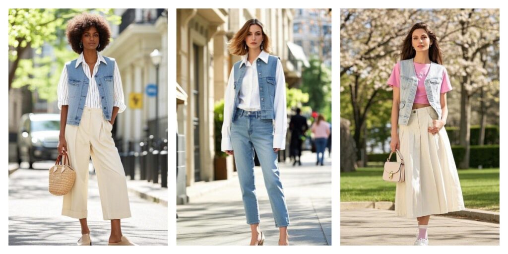 10 Trendy Spring Looks Featuring Women's Jean Vests