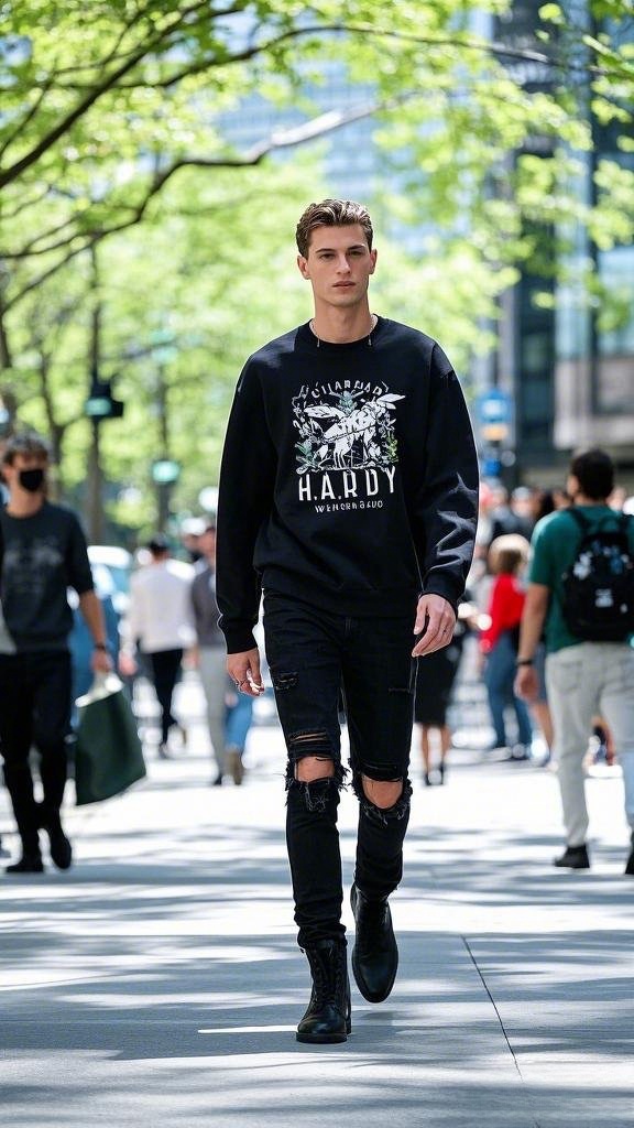 All-Black Urban Casual Look