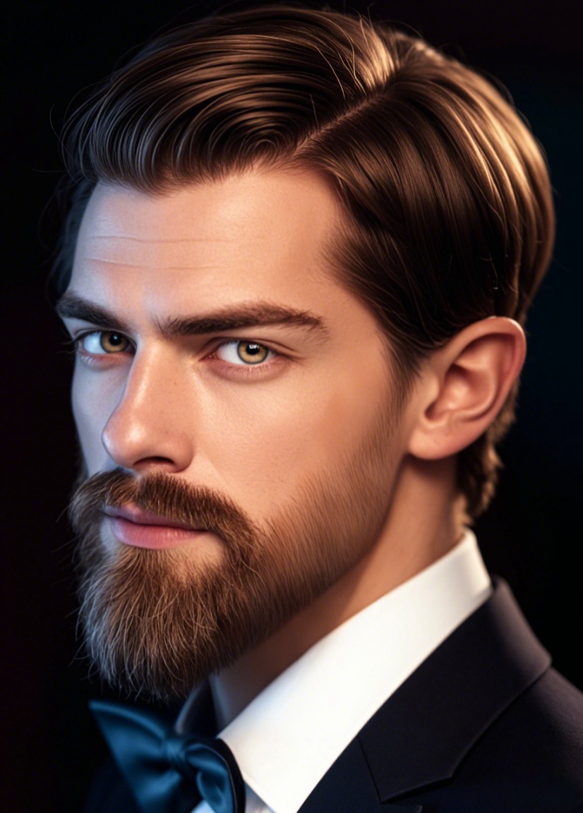 Man with a full and dense short goatee