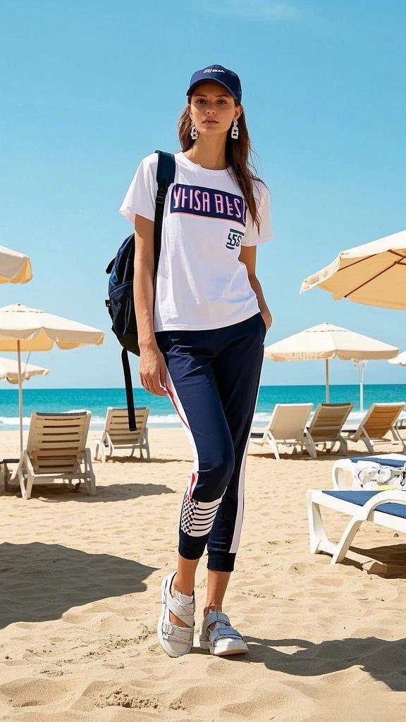 Crisp White Shirt with Sleek Leggings and a Casual Cap