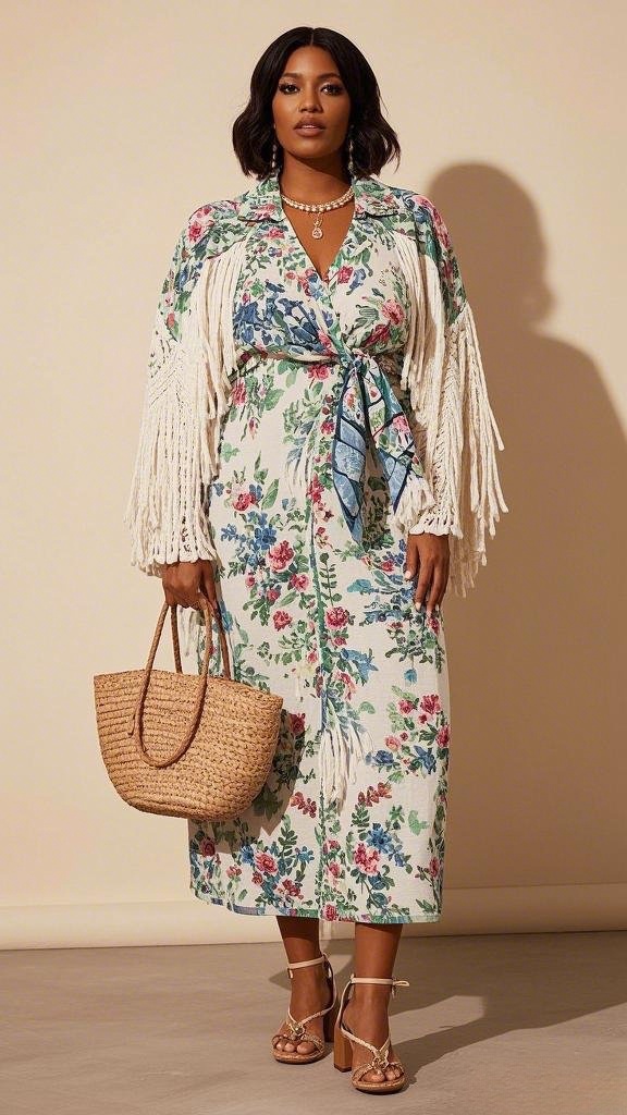 Floral Dress + Fringe Details