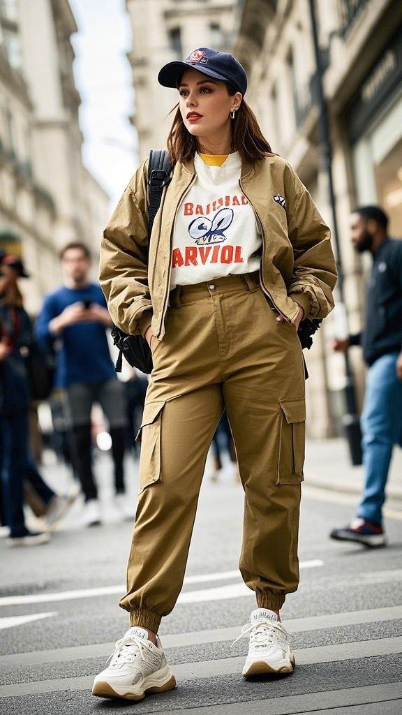 Street-Chic Cargo Ensemble for Warm Spring Days