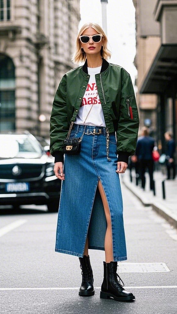 Urban Edge: How to Rock a Denim Skirt with a Bold Street Style Vibe