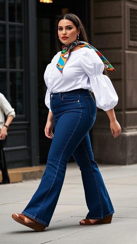 Flared Jeans with Clogs: A Chic Retro Look