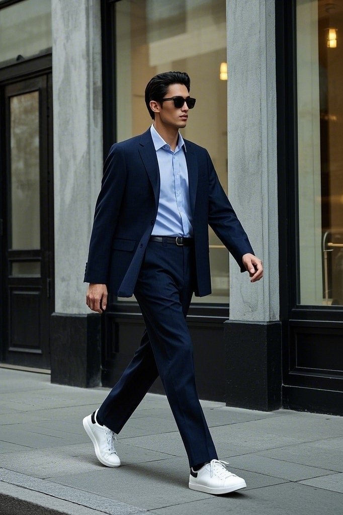 Classic Fit Suits + Low-Top Sneakers