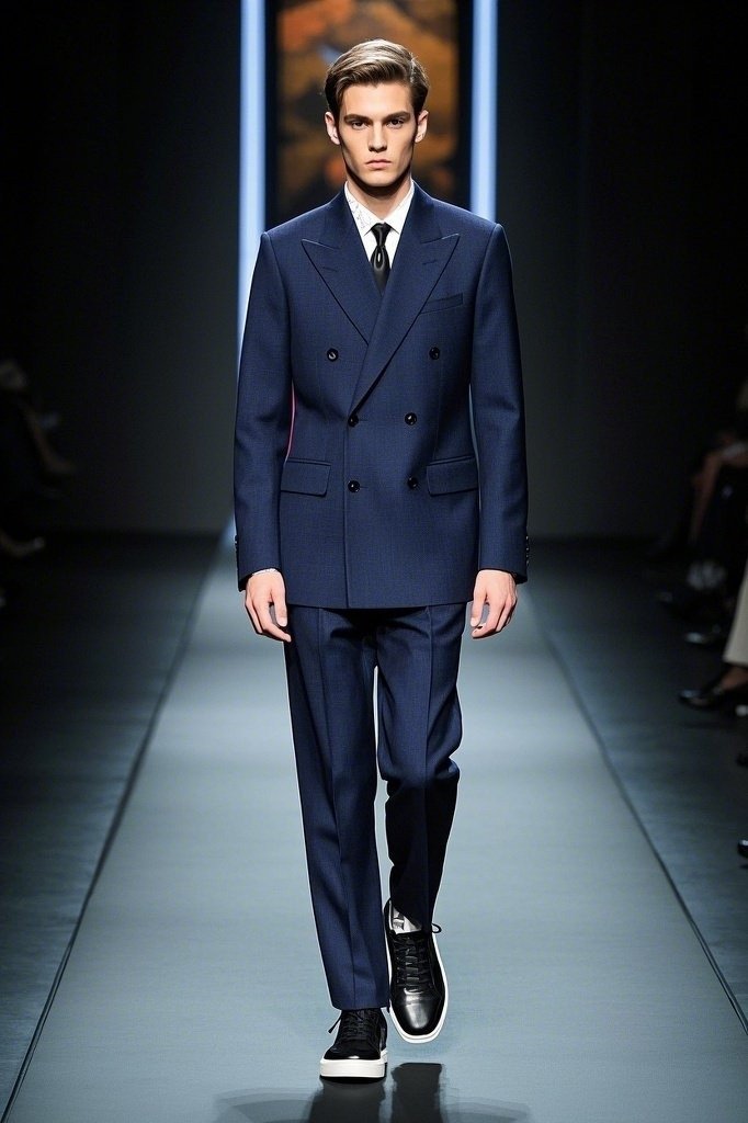 Double-Breasted Suits + Bold Sneakers