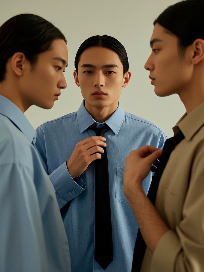 7. Roll, Tuck, and Tie for a Tailored Look