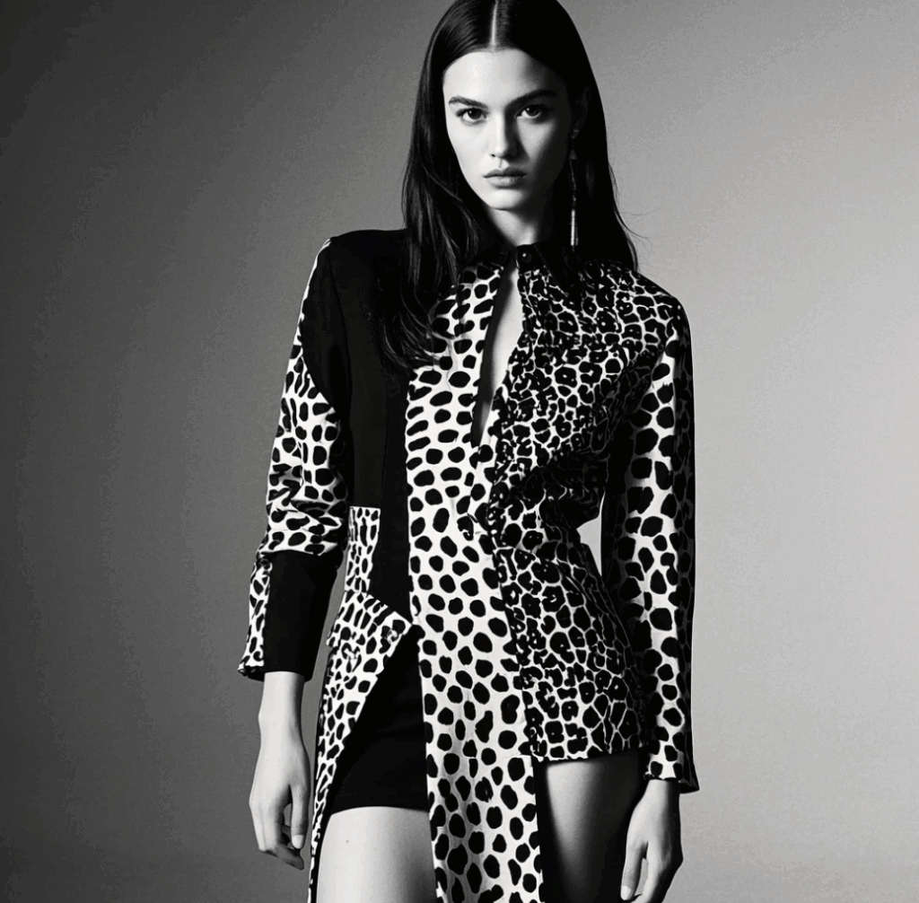  Patchwork Animal Print Dress