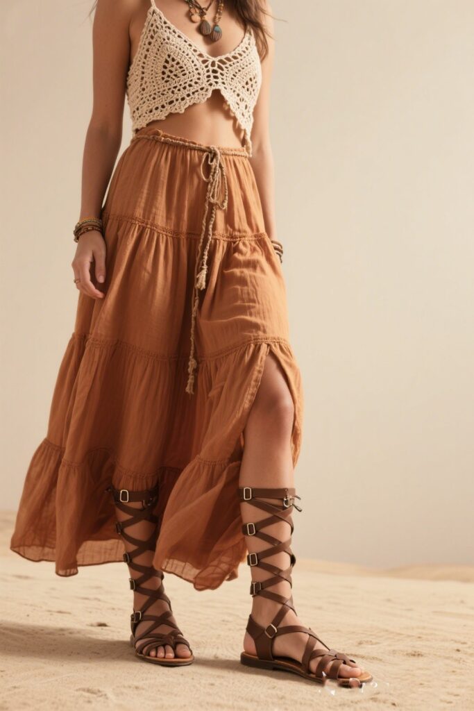 1. Gladiator Sandals: A Boho Essential