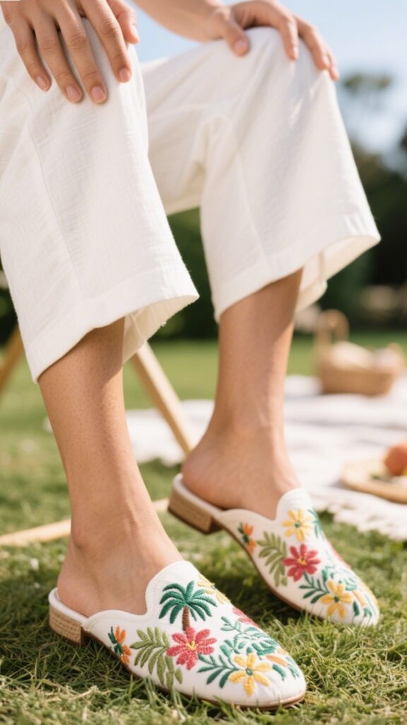 Embroidered Mules 🌸 
