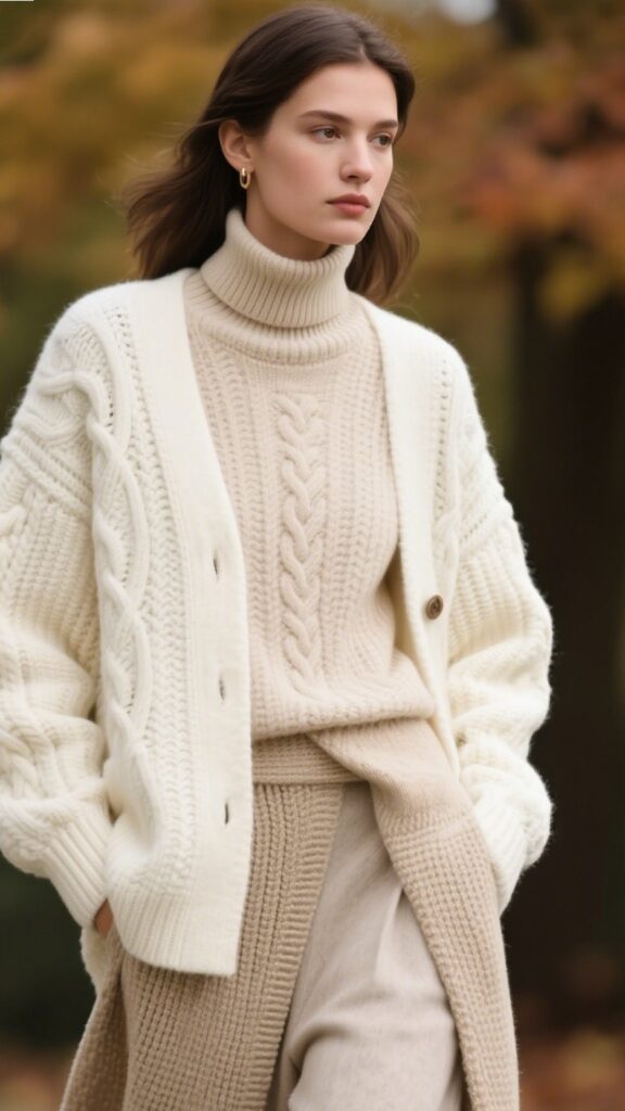 5. Neutral Knitwear Layering 🧶