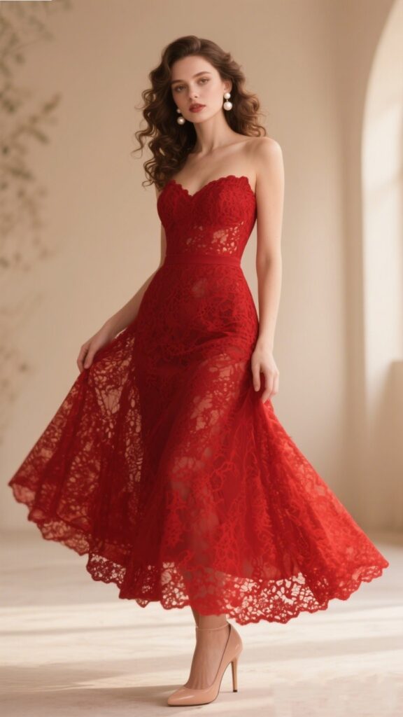3. The Lace Fit-and-Flare – “Romantic Rebel”