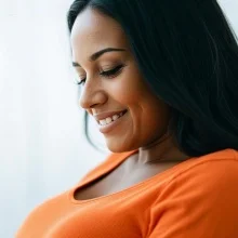 Portrait of Sarah, a surrogate mother in Houston.