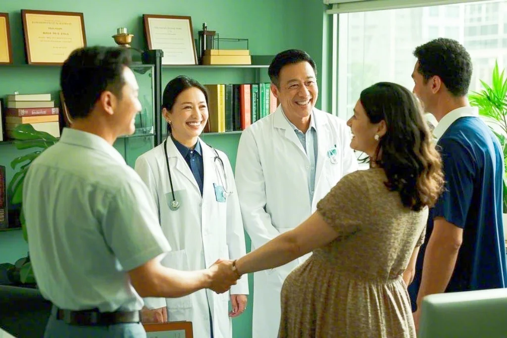 image_20250113154245_771b2b9b04588caef807178f9969_ Houston Surrogacy – Doctor Chatting with Surrogate and Intended Parents