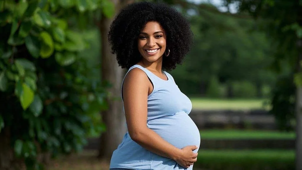 Houston Surrogate – Caring Surrogate Mother Gently Touching Her Belly with Love