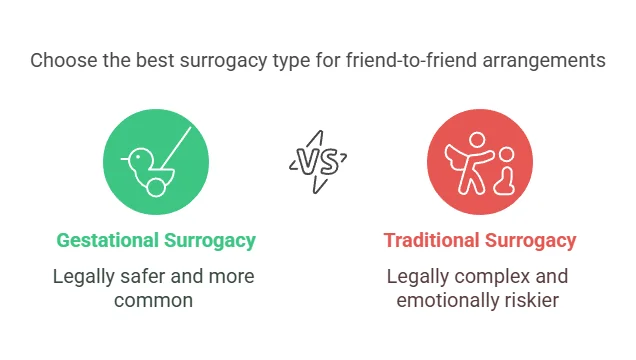 Choose the best surrogacy type for friend-to-friend arrangements