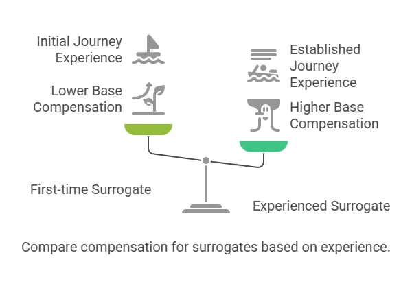 Compare compensation for surrogates based on experience.