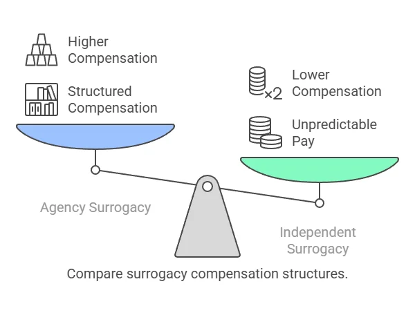 Compare surrogacy compensation structures.