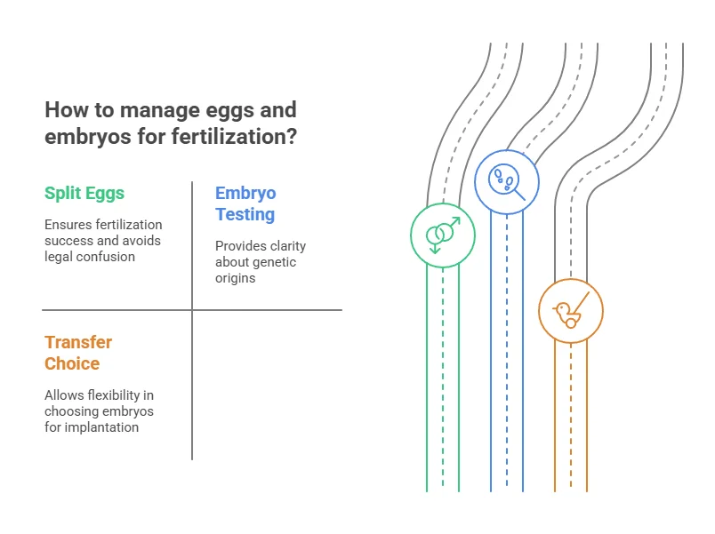 How to manage eggs and embryos for fertilization?