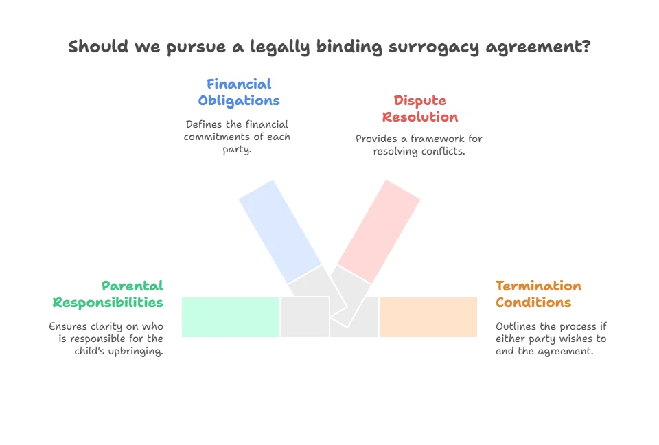 Should we pursue a legally binding surrogacy agreement?