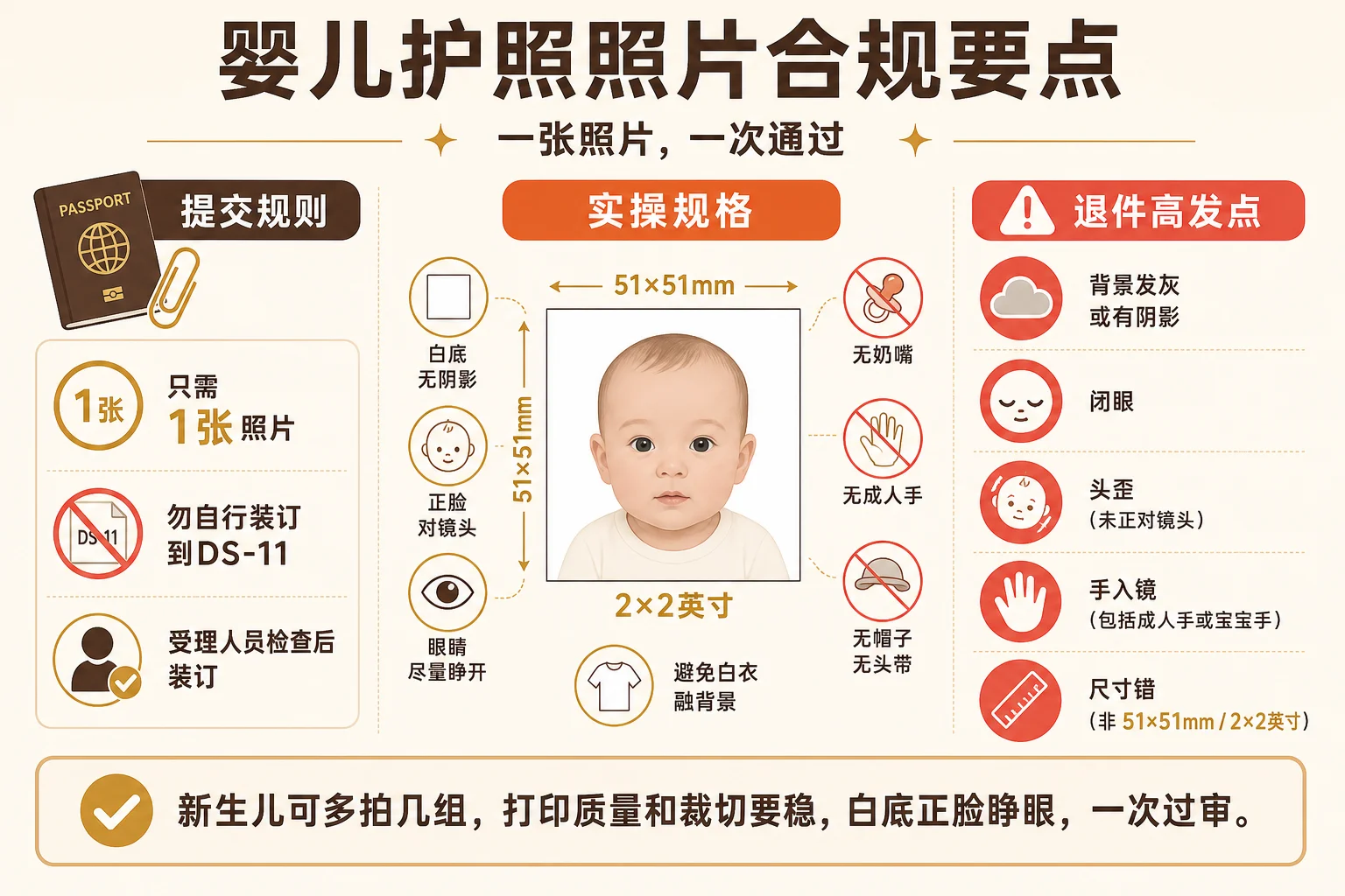 婴儿护照照片合规要点