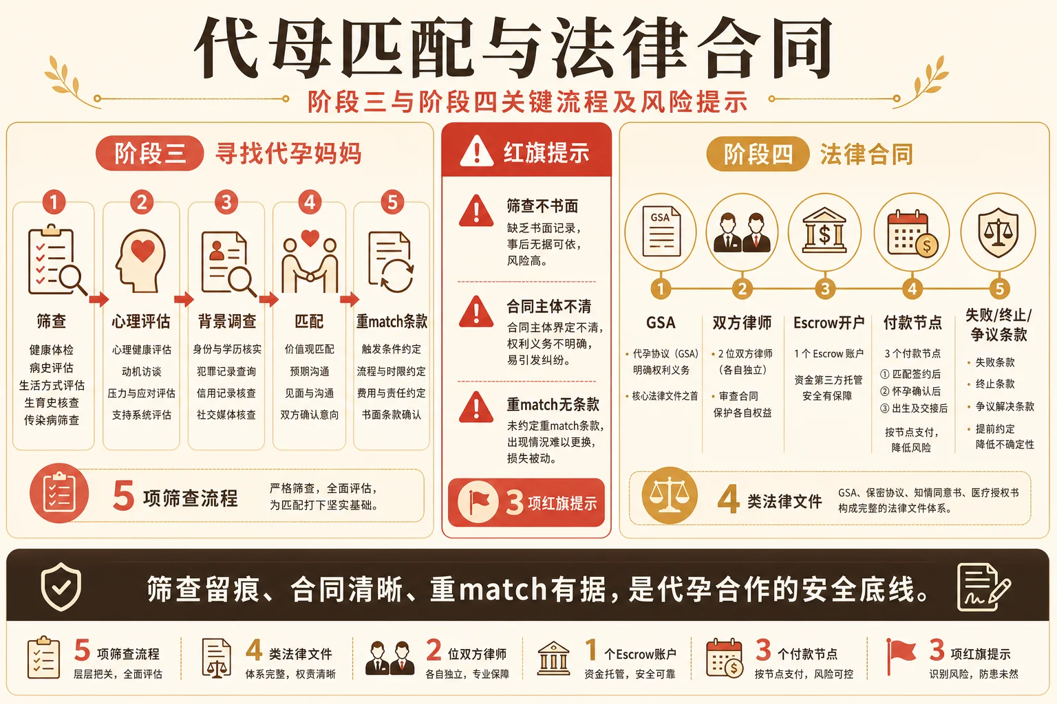 代母匹配与法律合同信息图