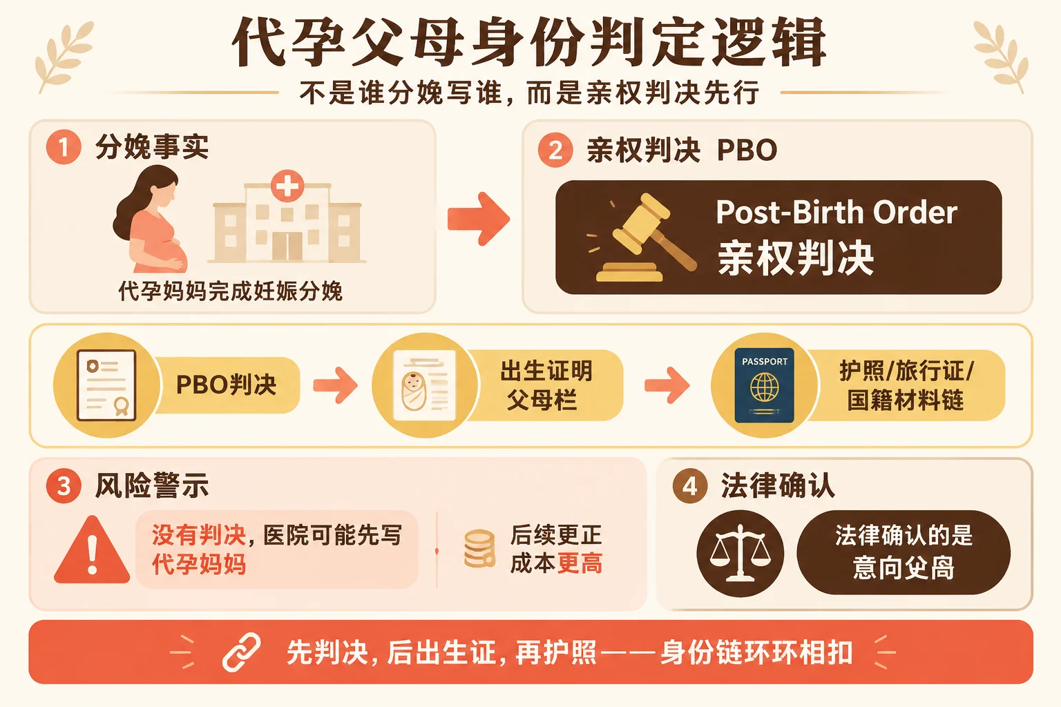 代孕父母身份判定逻辑信息图