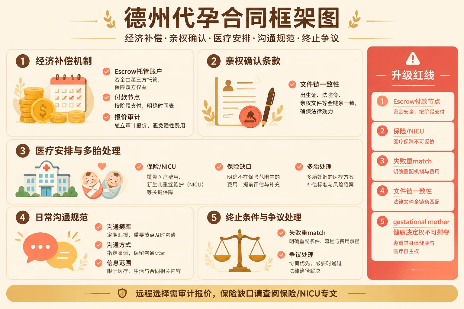 德州代孕合同框架信息图