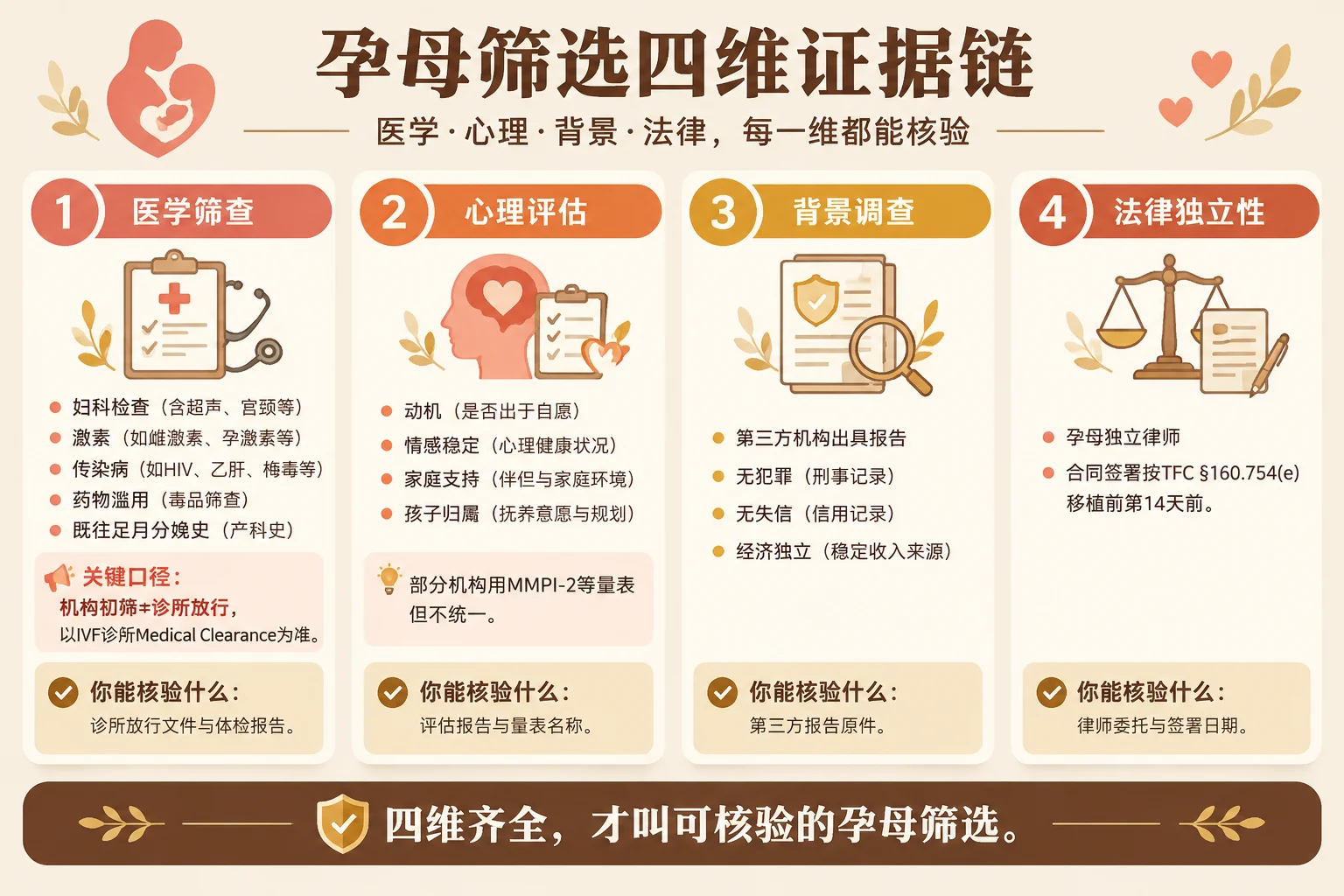 孕母筛选四维证据链信息图