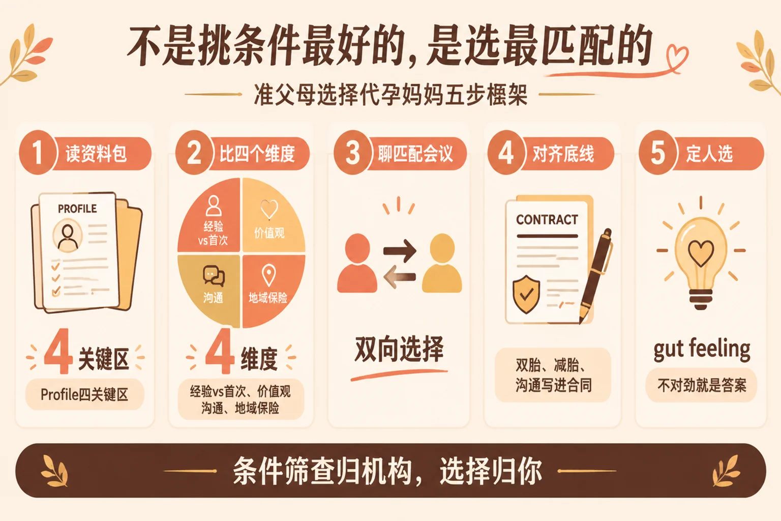孕母选择五步框架信息图